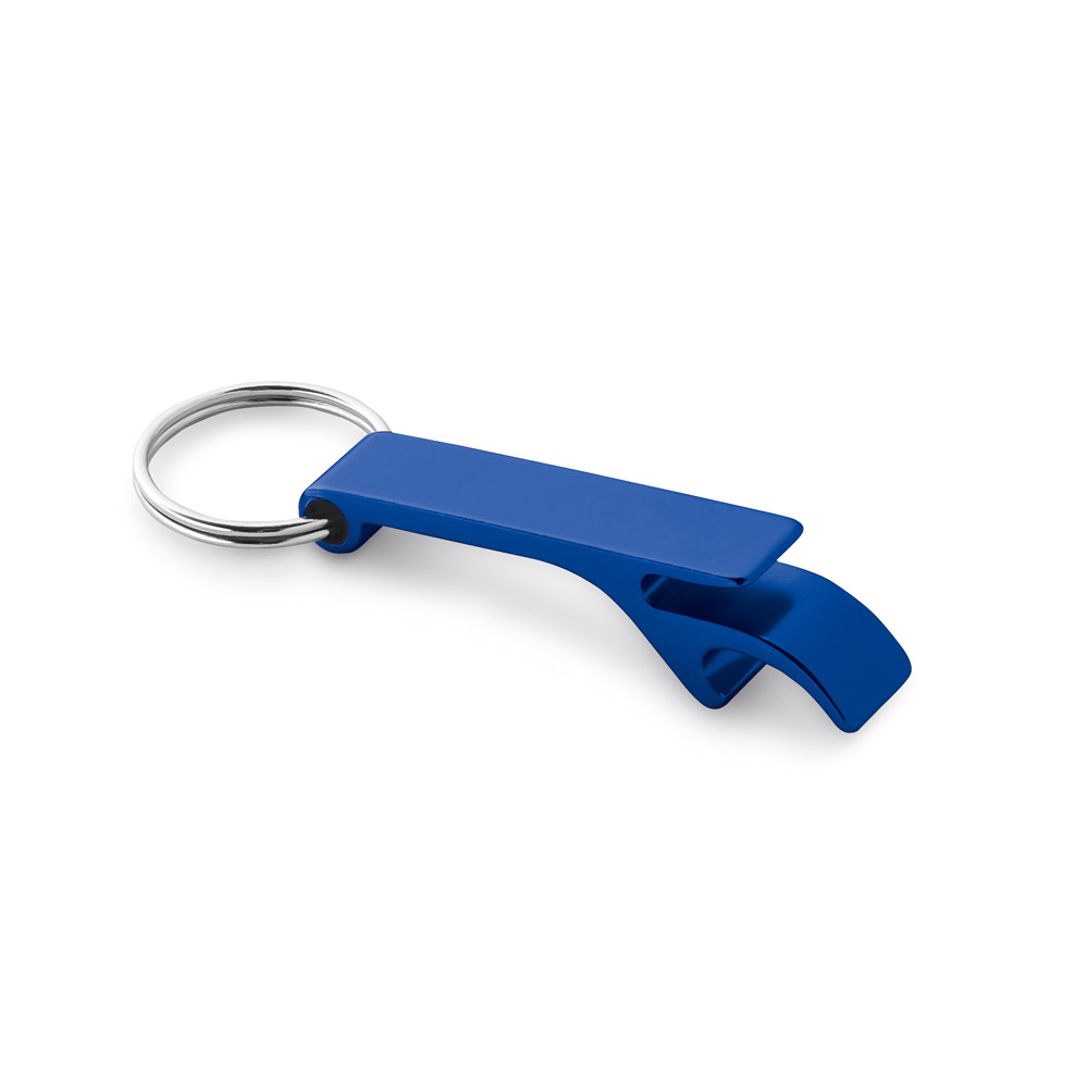Porte-clés décapsuleur publicitaire Bleu royal